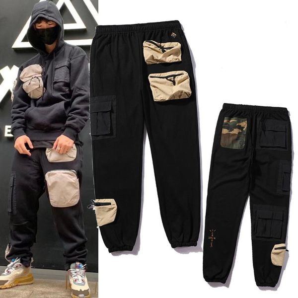 

men's pants 2021 multi-pocket tooling casual sports couple loose sweatpants, Black