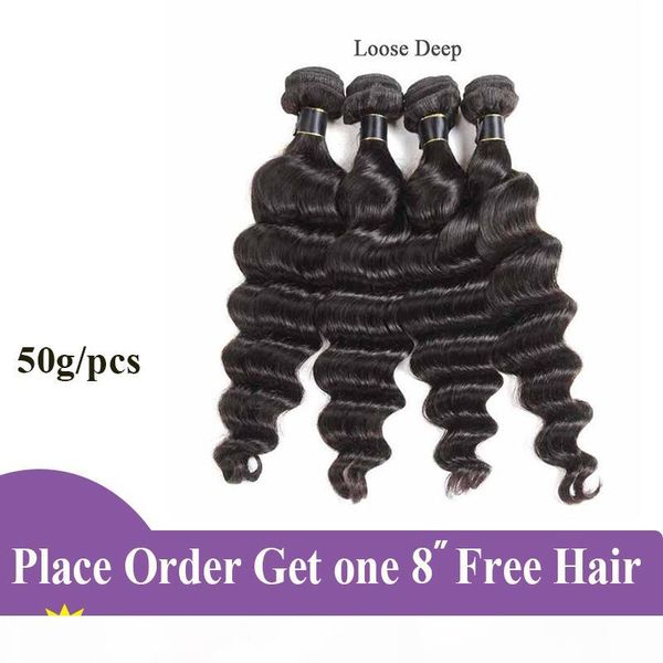 

malaysian virgin hair bundles loose deep 3 4 5 6pcs brazilian virgin hair weaves loose deep indian hair wefts loose deep 50g pcs, Black