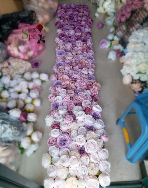 SPR Free Shipping-2,4 * 2M 3D Искусственный цветок розы свадьба стена фон цветы расположение дороги свинцовые украшения