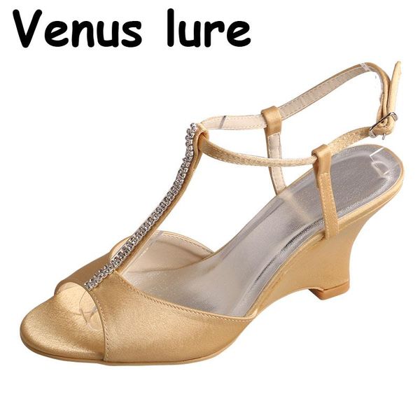 

sandals wedopus gold women shoes summer slingback wedge heel size 5, Black
