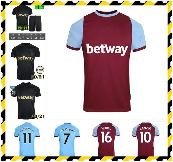 

2020 2021 lanzini antonio soccer jerseys 20 21 rice ham yarmolenko lanzini antonio f.anderson 125th anniversary football shirts men + kids, Black;yellow