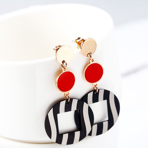 

the new plating 18k rose gold earrings exaggerated earrings acrylic velvet european and american temperament, Silver