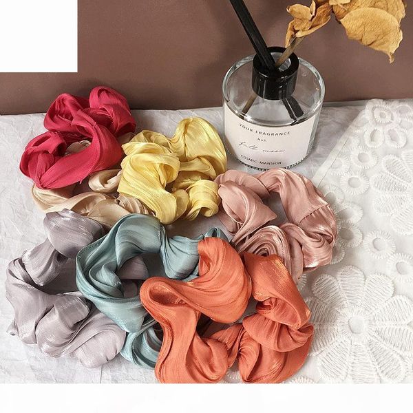

new style pleated mercerized fabric simple versatile does not damage by the large intestine ring hairband headband hair accessor, Brown
