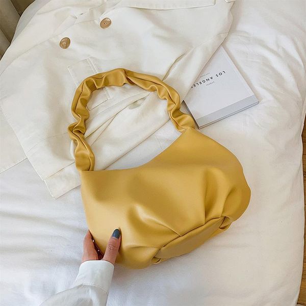 

cross body 2021 fashion women pu leather handbag female soft solid wrinkle shopping underarm bag shoulder bags for girls