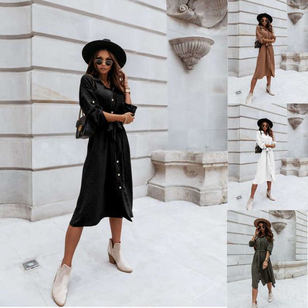 

commuting autumn and women's winter new sleeve v-neck button waist bandage slim dress, Black;gray