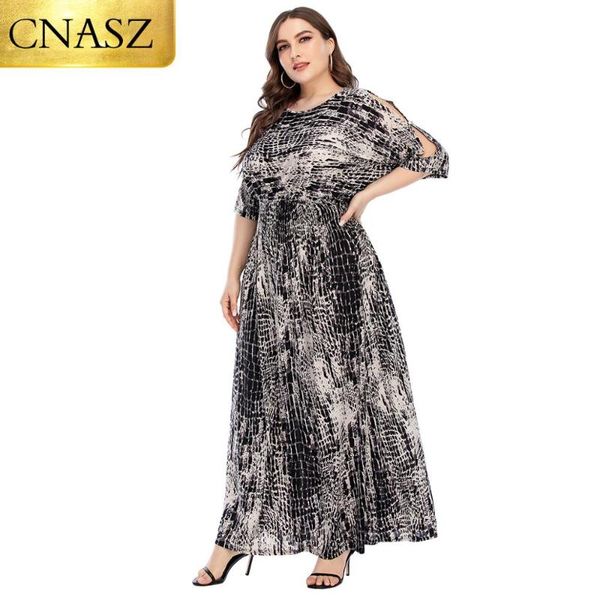 

2020 new fashion printed waist plus size women's dress bohemian long skirt long summer elegant dress for women, Red