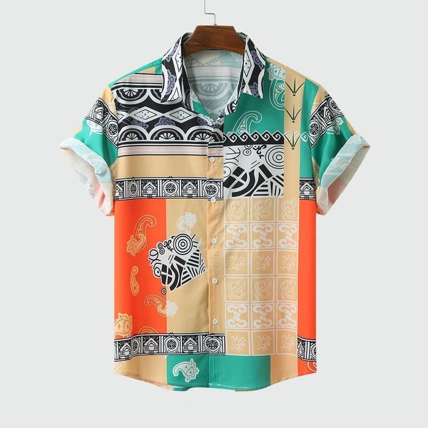 

men shirt short sleeve summer cotton shirts 2020 new male shirts beach wear hawaiian shirts man turn-down collar shirt, White;black