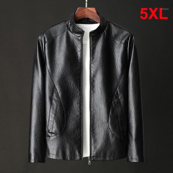 

2020 spring fashion pu jackets men solid color leather coat casual leather jacket male clothes plus size 4xl black brown hx2991