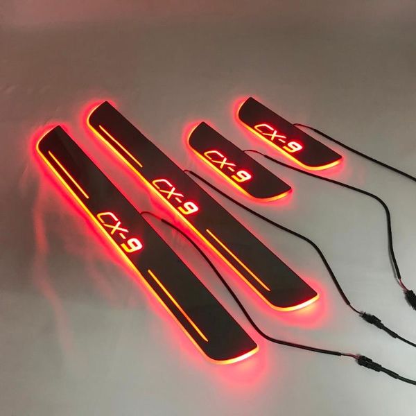 

osmrk led moving door scuff for cx-9 dynamic door sill plate lining overlays guards flowing/fixed light