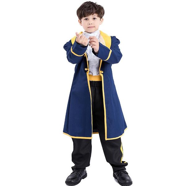 

theme costume halloween cosplay kids prince for children the king costumes christmas boys fantasia european royalty clothing, Black;red