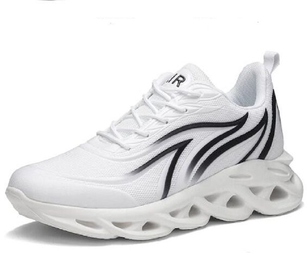 

men's flame printed sneakers flying weave sports shoes comfortable running trainers outdoor women athletic shoes size 38-47