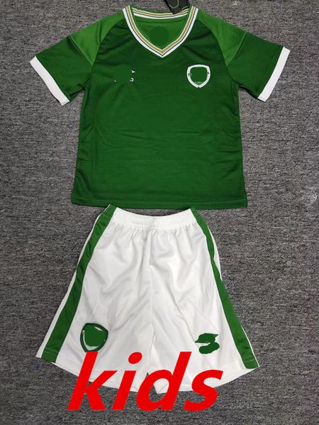 

20 21 ireland kids soccer jersey 2020 2021 home away republic of ireland national team thailand quality uniforms kids kit footbal, Black;yellow