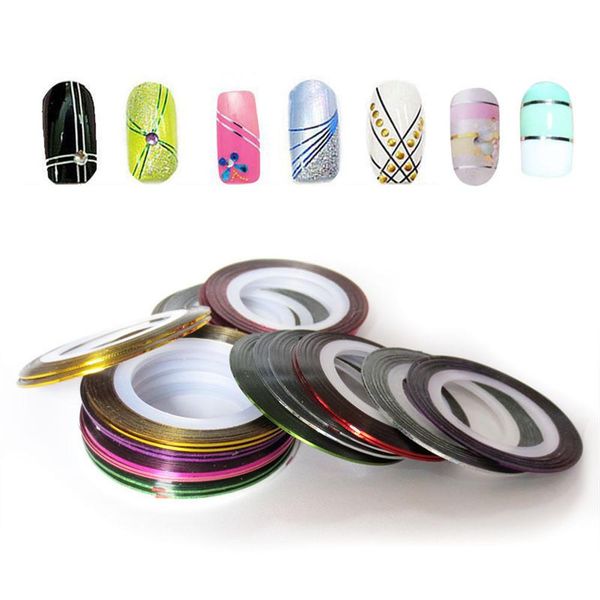 

10 шт. matte glitter nail striping лента линия multi color tail styling tool наклейка наклейка diy nail art украшения swy bbyinl