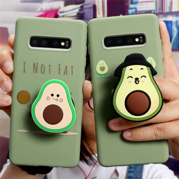 

samsung galaxy a51 s20 fe a81 a71 a70 a50 a30 a10e a8 a7 a6 j5 j7 j4 j6 plus j8 3d avocado cartoon supportvfe1