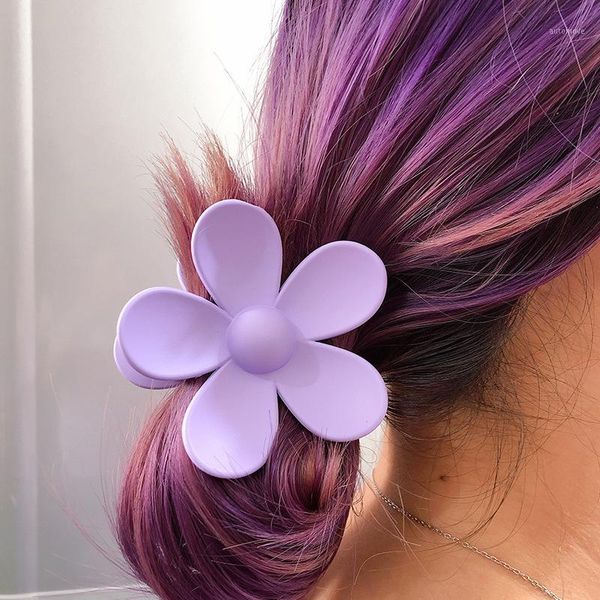 

misananryne new women girls cute big flower plastic hair sweet hair holder clip hairpin headband fashion accessories1, Golden;silver