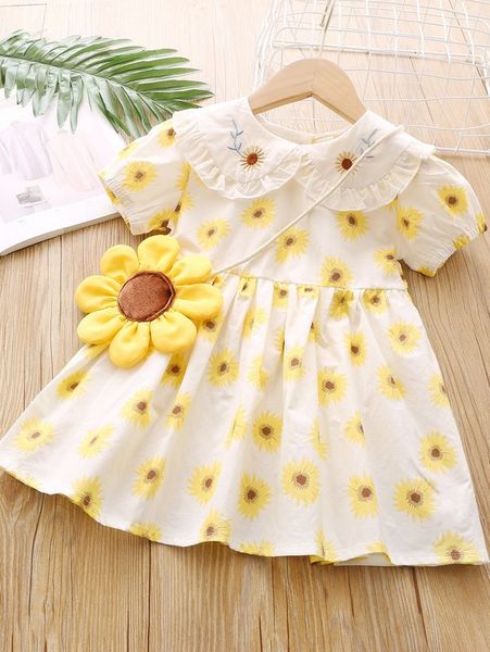 

toddler girls sunflower dress & bag set she, Red;yellow