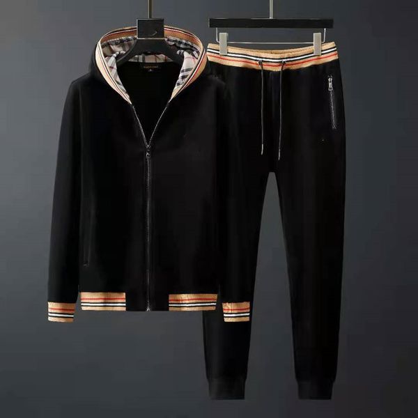 

2020new designer sportswear men's corduroy thick suit embroidery boutique hat winter men's new style sports suit handsome light, Gray