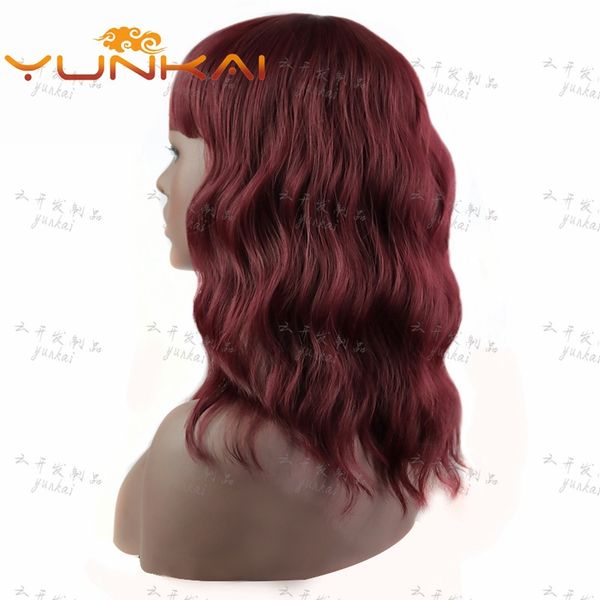 

europe and the united states wigs women's head set qi liu haibo short roll package amazon delivery fiber high temperature wire factory, Black