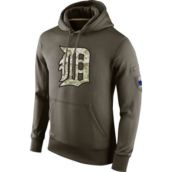 

detroit tigers men sweatshirt olive salute to service ko performance baseball hoodie, Black