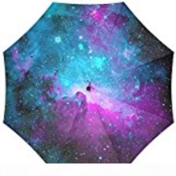 

100% fabric aluminium umbrella custom space nebula universe foldable rain umbrella 3 folding parasol sun protection anti-uv z528