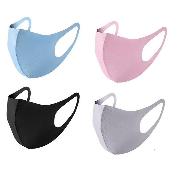 

dustproof face mask washable mouth cover pm2.5 mask adults kds size respirator anti-bacterial reusable ice silk cotton masks, Black