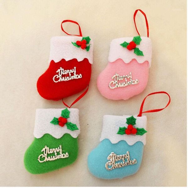

christmas ornament 8*8cm merry christams stockings new year candy bag stocking hanging christmas tree decoration1