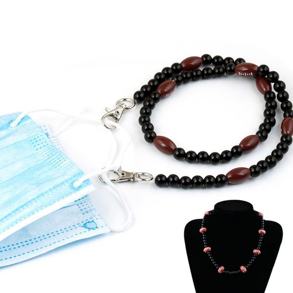 

chains oval rugby beads necklace for women mask necklaces chain glasses jewelry wholesale party gift, Silver