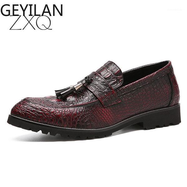 

dress shoes 2021 fashion wedding crocodile design gentleman leather business loafers1, Black