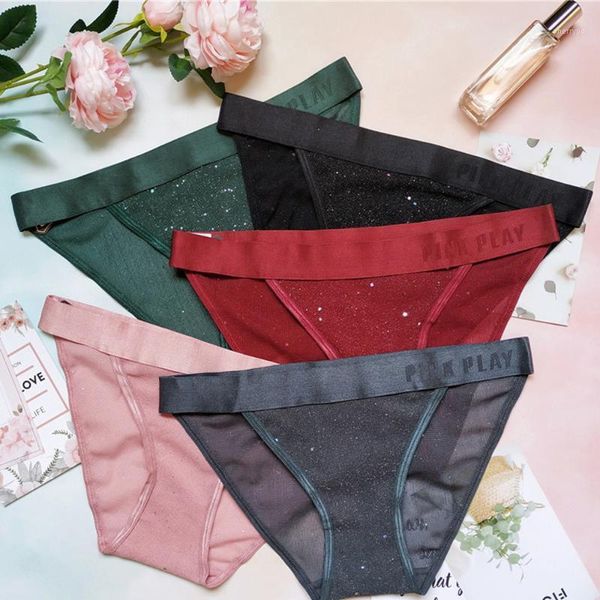 

shiny glitter star sequins women panties female comfort lace seamless underwear lingerie ladies briefs1, Black;pink