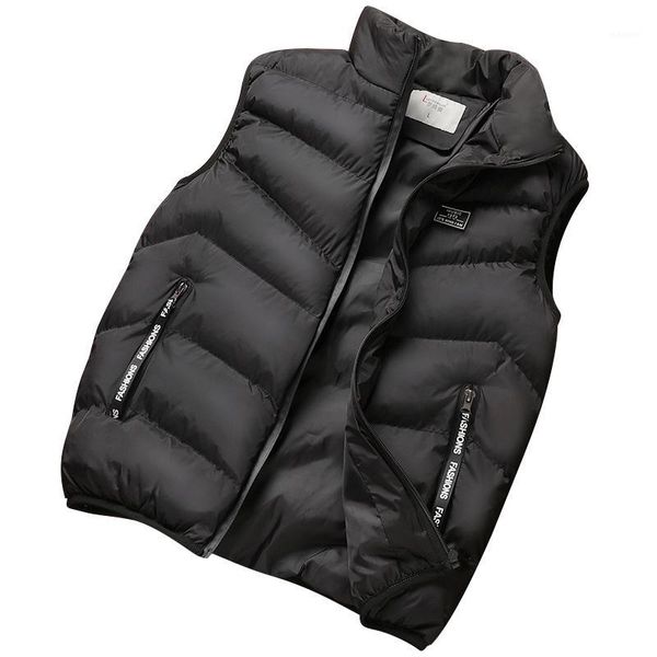 

8xl spring autumn sleeveless vest men new brand casual coats male cotton-padded men's vest male jacket thicken waistcoat k881, Black;white