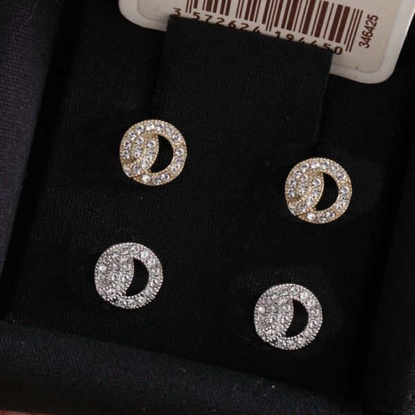 

fashion gold des boucles d'oreilles stud earrings for lady women party wedding lovers gift engagement jewelry for bride with box, Golden;silver