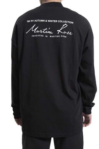 

/martine rose t-shirt wang jiaer's same high collar long sleeve ins super men and women, White;black