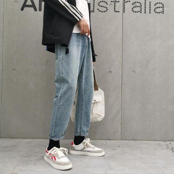 

men's jeans 2021 fashion street stretch slim fit classic wash blue color casual pants male biker denim trousers big size 28-341