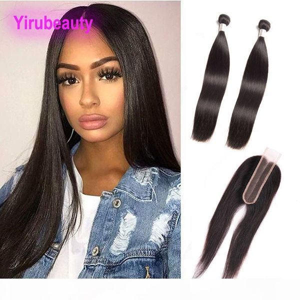 

peruvian unprocessed human hair extensions 2 bundles with 2x6 lace closure straight virgin hair bundles with 2*6 closure 8-30inch, Black;brown