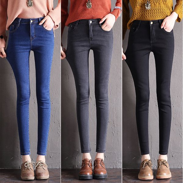 

2020 new high-waist women's stretch thin ny jeans high quality, Blue