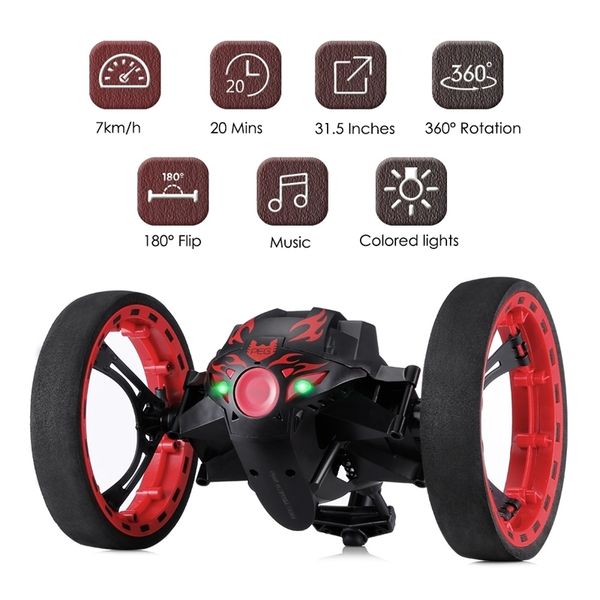 

new rc car bounce car remote control toys rc robot 80cm high jumping car radio controlled cars machine led night toys kids gifts y200413