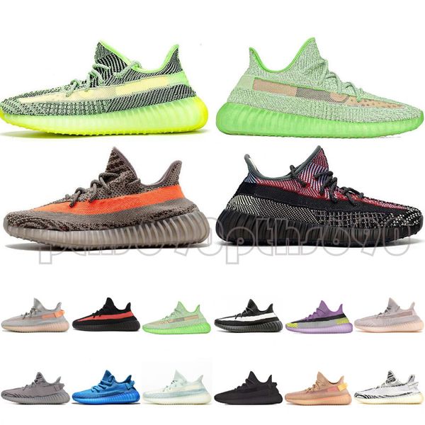 

new yecheil kanye west v2 men women running shoes black reflective cloud white earth synth static zebra lundmark clay yeshaya desert sage