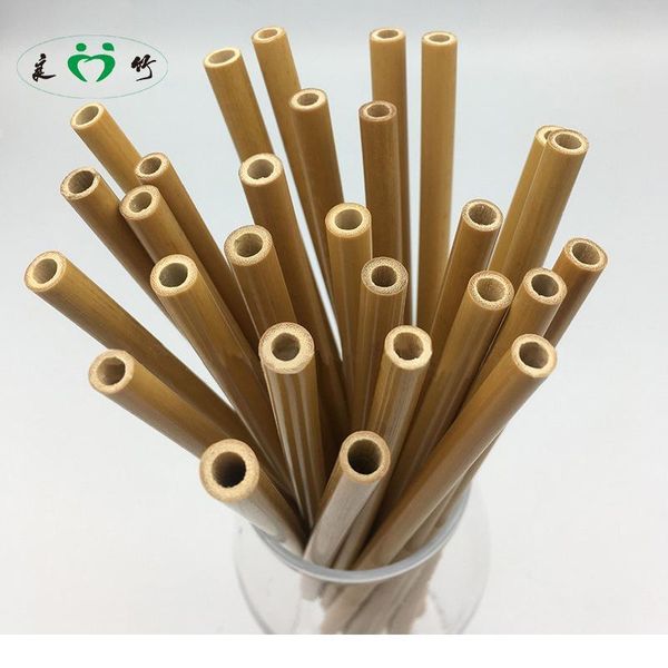 

12pcs/set reusable eco-friendly party kitchen straws bamboo drinking straws with clean brush drop shipping w wmtkwl