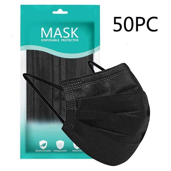 

mask disposable face anti dust personal 3ply ear loop 50pc