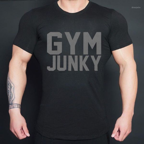 

mens compression running t-shirts cool male breathable basketball soccer fitness printing quick dry sport gym t-shirts1, Black;blue