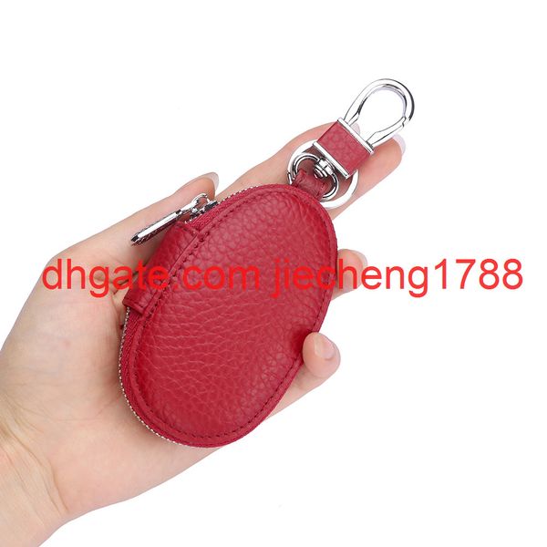 

car key bag pinduoduo leather gourd key bag lovely lady, Red;black