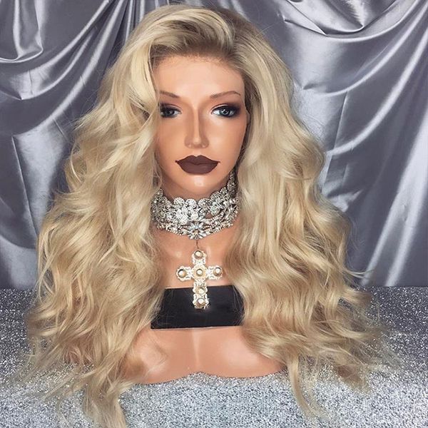 

european and american wigs are fashionable and fashionable before lace chemical fiber wigs flax gradually wavy curls daily party wig covers, Black