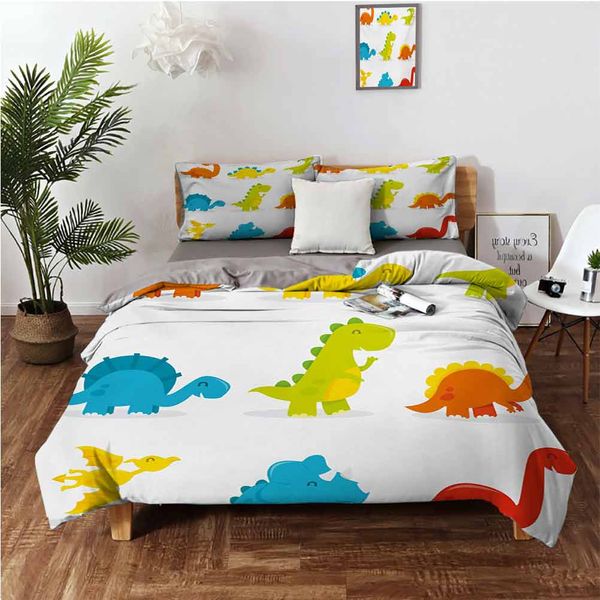 

cute and funny dinosaurs set cartoon style colorful collection kids nursery themebedding 3-piece set