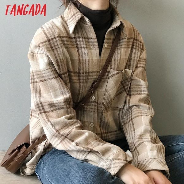 

women retro oversized thick shirt for winter blouse long sleeve chic female casual loose shirt blusas femininas asf69, White