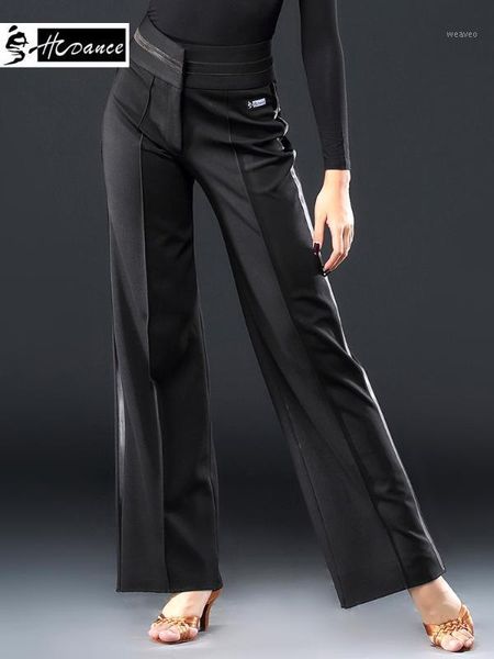

2020 hcdance new brand 1 color latin dance trouser black flamengo salsa samba tango ballroom competition dress a20501, Black;red