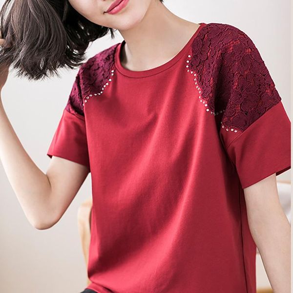 

chemisier femme new diamonds lace blouse summer cotton short sleeve shirt women plus size woman clothes camisas mujer 2021, White