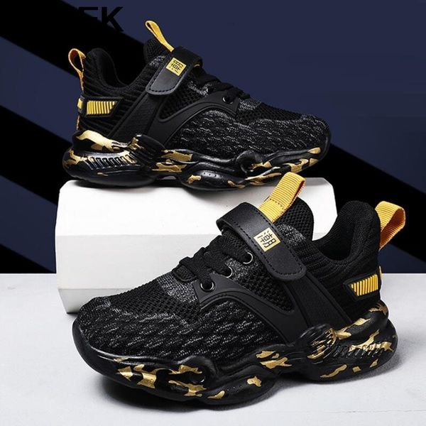 

skhek spring autumn kids shoes fashion mesh casual children sneakers for boy girl toddler baby breathable sport shoe y201028, Black