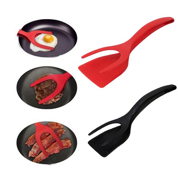 

2 in 1 spatula egg turners kitchen tongs pancake toasted bread grip kitchen utensils cooking tool kitchen accessories