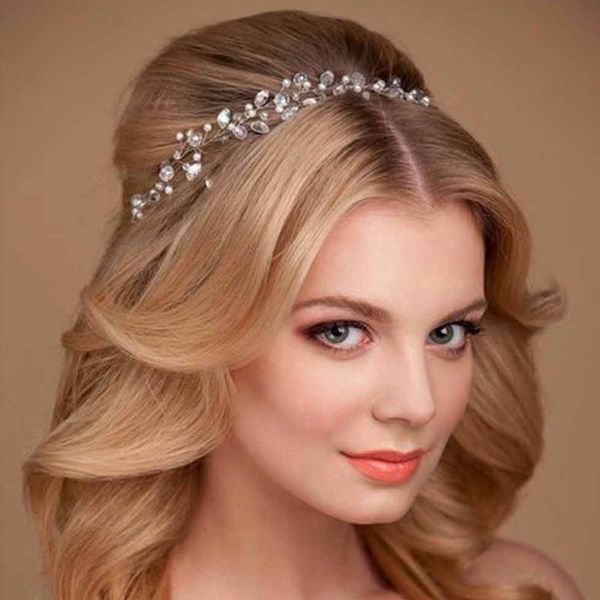 

ladies luxury shining rhinestone princess headdress bridal wedding delicate dress headpieces women charming party hair jewelry, Golden;silver
