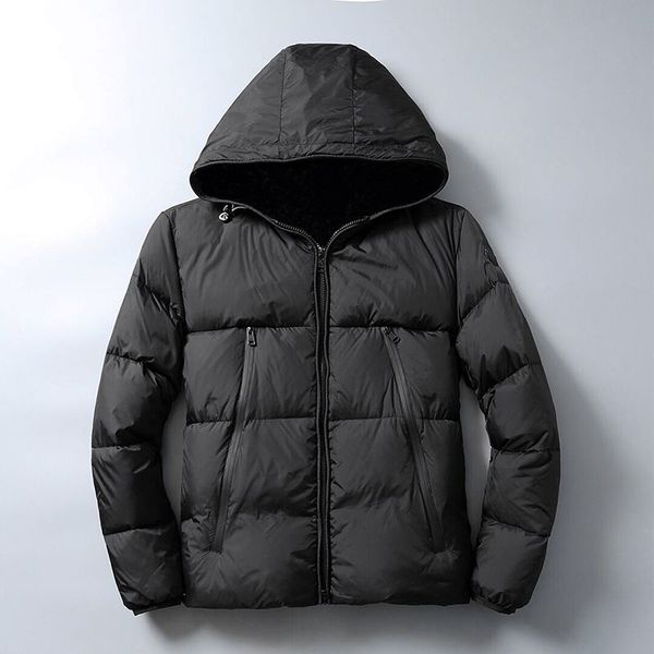

men winter jacket down parkas coat down jacket round neck winter coat men and women windbreaker hoodie jacket warm clothing, Black